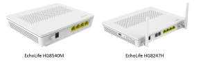 Gateway ONT  Gateway ONT Compared with bridged ONT, itu dapat mewujudkan perutean dan penerusan untuk secara otomatis menetapkan alamat IP, dan pengguna dapat terhubung ke jaringan tanpa melakukan panggilan sendiri. Beberapa ONT berbasis gateway juga dilengkapi dengan WiFi dual-band (2.4G Hz & 5G Hz), yang dapat menyediakan jaringan nirkabel.    Produk yang representatif: EchoLife HG8540M: Support 1 GE + 3 Fe; EchoLife HG8247H: Mendukung 4 GE + 2 POT + beberapa + USB + Wi-FiHUAWEI FTTH 